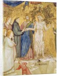 Christ blesses the Mystic Marriage of St. Francis with Poverty, 1330 by Giotto