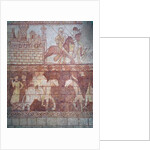 Departure of the Crusader Templar knights in 1163 from their Syrian castle of Krak des Chevaliers for the battle of Boquée by French School