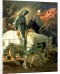 Don Quixote with Death, based on 'The Knight, Death and the Devil' by Albrecht Durer, c.1920 by Theodor Baierl