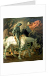 Don Quixote with Death, based on 'The Knight, Death and the Devil' by Albrecht Durer, c.1920 by Theodor Baierl