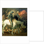 Don Quixote with Death, based on 'The Knight, Death and the Devil' by Albrecht Durer, c.1920 by Theodor Baierl