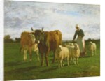 Evening, Driving Cattle, 1859 by Constant-Emile Troyon