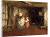 Expectation: Interior of a Cottage with a Mother and Children, 1854 by Frederick Daniel Hardy