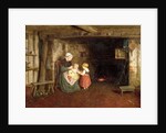 Expectation: Interior of a Cottage with a Mother and Children, 1854 by Frederick Daniel Hardy