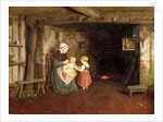Expectation: Interior of a Cottage with a Mother and Children, 1854 by Frederick Daniel Hardy