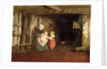 Expectation: Interior of a Cottage with a Mother and Children, 1854 by Frederick Daniel Hardy