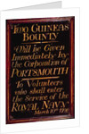 Recruitment board for the Royal Navy, 10th March 1796 by English School