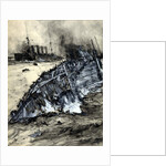 Sinking of the HMS Hogue, Cressy and Aboukir by Charles Edward Dixon