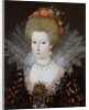 Portrait of a lady in a high lace collar and jewelled silk costume, early 17th century by Marguerite Bunel