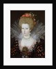 Portrait of a lady in a high lace collar and jewelled silk costume, early 17th century by Marguerite Bunel