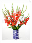 Red and White Gladioli by Christopher Ryland