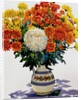 Chrysanthemums in a patterned jug, 2005 by Christopher Ryland