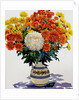 Chrysanthemums in a patterned jug, 2005 by Christopher Ryland