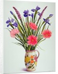 Irises and Gerbera in a Dutch Jug, 1990 by Christopher Ryland