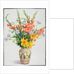 Orange and Blue Flowers in a Moroccan Vase by Christopher Ryland