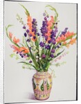 Larkspur and Gladioli in a Moroccan Vase by Christopher Ryland