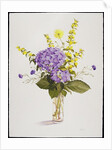 Blue Hydrangea with Yellow Loosestrife by Christopher Ryland