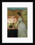 Lamplight Study of Interior with Lady, 1891 by Frank Dicksee