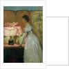 Lamplight Study of Interior with Lady, 1891 by Frank Dicksee