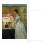 Lamplight Study of Interior with Lady, 1891 by Frank Dicksee
