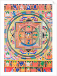 Panchabuddha Mandala, depicting five forms of Buddha symbolising five kinds of wisdom by School Nepalese