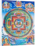 Green Tara Mandala depicting the maternal protector from all dangers in the ocean of existence by School Nepalese