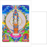 Image depicting the thousand arms Avalokiteshvara, the eleven headed Avalokiteshvara with thousand arms and 1022 eyes symbolising infinite compassion by School Nepalese