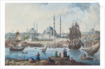 Yeni Camii and the port of Istanbul, 1789 by Jean-Baptiste Hilair