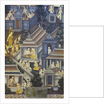 Mural with scenes of Thai culture, Wat Pho, Bangkok, Thailand by Anonymous