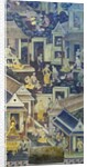 Mural with scenes of Thai culture, Wat Pho, Bangkok, Thailand by Anonymous