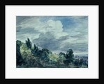 View over a wide landscape, with trees in the foreground, September 1832 by John Constable