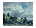 View over a wide landscape, with trees in the foreground, September 1832 by John Constable