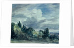 View over a wide landscape, with trees in the foreground, September 1832 by John Constable