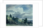 View over a wide landscape, with trees in the foreground, September 1832 by John Constable