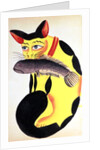 A cat with a fish in its mouth by Indian School
