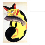 A cat with a fish in its mouth by Indian School