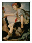 David with the Head of Goliath by T. Flatman