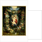 The Virgin and child in a garland of fruit and flowers, c.1614-18 by Jan & Rubens P.P. Brueghel