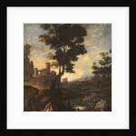 Landscape with Leto and the peasants transformed into frogs by Benito-Manuel de Aguero