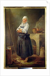 A Saxon Villager in her Kitchen by Charles-Francois Hutin
