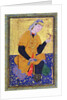 Portrait of Hamida Banu Begum, holding a seal by Persian School