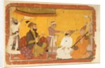 Gosain Narayan takes poison in the presence of Emperor Jahangir by Indian School