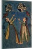 Girls flying kites, Kulu folk painting, Himachal Pradesh by Indian School