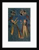 Girls flying kites, Kulu folk painting, Himachal Pradesh by Indian School