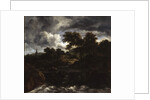 Wooded Landscape with a Waterfall, c.1660 by Jacob Isaaksz. or Isaacksz. van Ruisdael