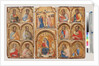 Madonna and Child with Angels, the Crucifixion, and Twelve Apostles or Saints, c.1360 by Lorenzo Veneziano