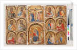 Madonna and Child with Angels, the Crucifixion, and Twelve Apostles or Saints, c.1360 by Lorenzo Veneziano