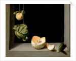 Quince, Cabbage, Melon, and Cucumber, c.1602 by Juan Sanchez Cotan