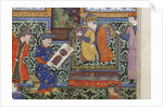 Nushabeh receives the portrait of Eskandar, c.1475 by Persian School