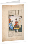 King Faridun receives the envoy of his two sons by Persian School